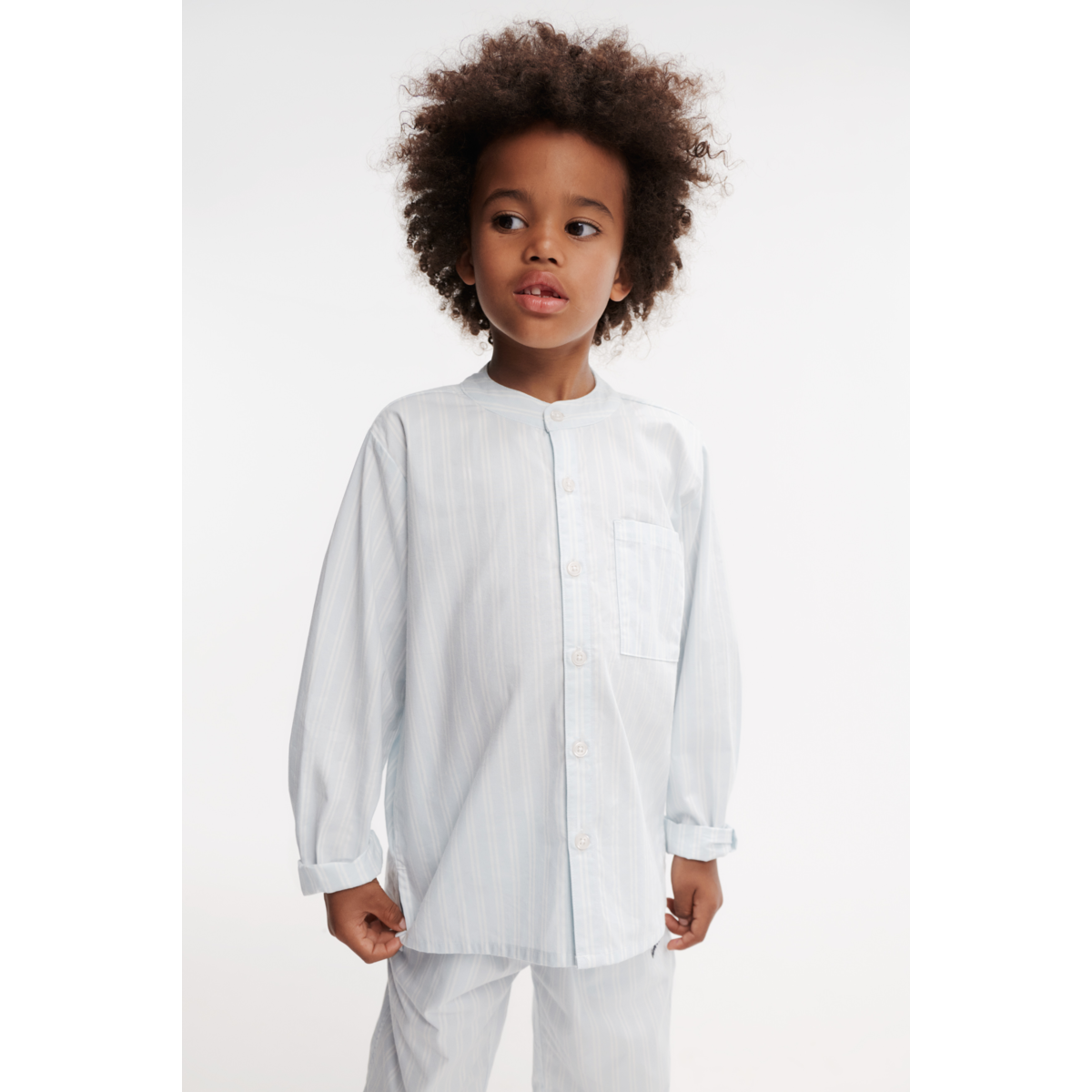 LIEWOOD Ashton Stribet Skjorte - Y/D stripe Pure sky / Creme de la creme - Trøjer