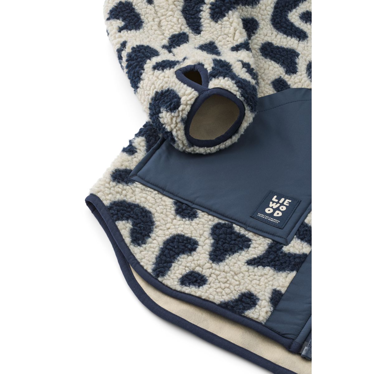 LIEWOOD NIVA Pile Jacket til voksne - Mega Leo mist / Classic Navy - Jakker