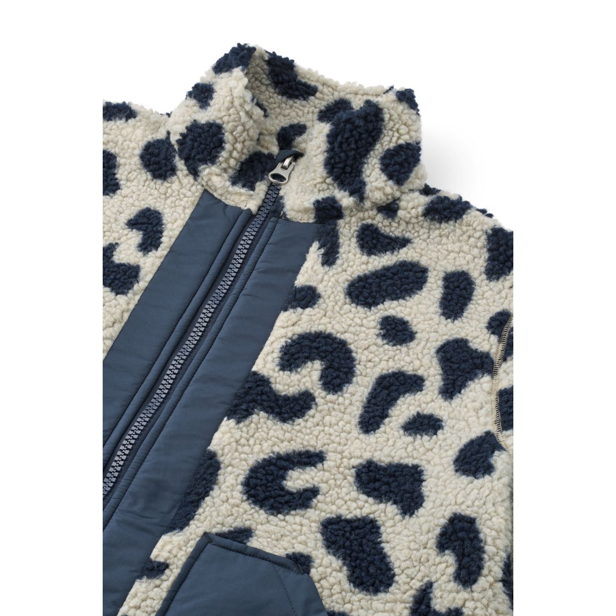 LIEWOOD NIVA Pile Jacket til voksne - Mega Leo mist / Classic Navy - Jakker