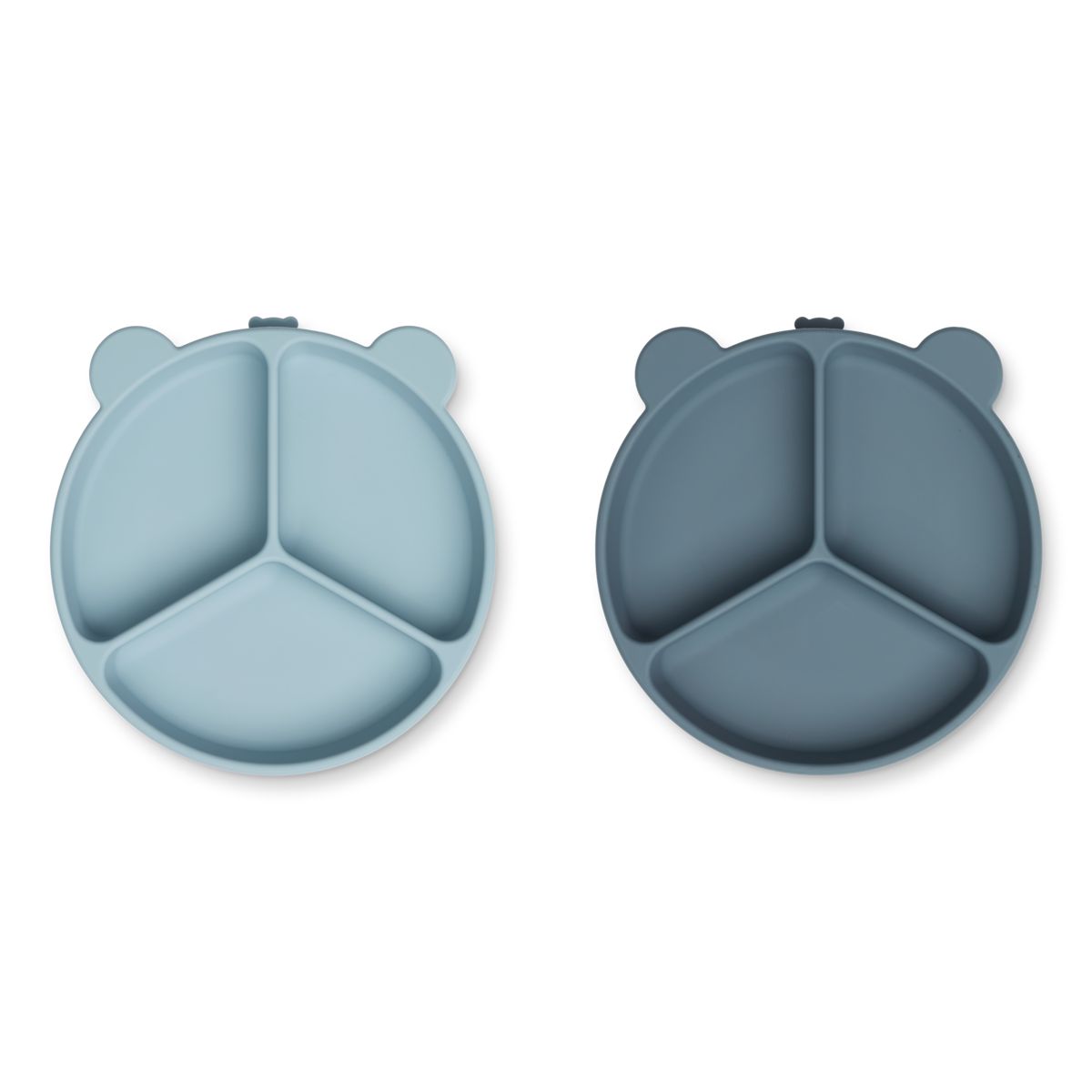 LIEWOOD Stacy Skridsikker Tallerken 2 stk - Sea blue / Whale blue - Tallerken
