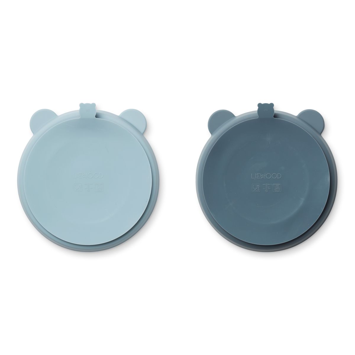 LIEWOOD Stacy Skridsikker Tallerken 2 stk - Sea blue / Whale blue - Tallerken
