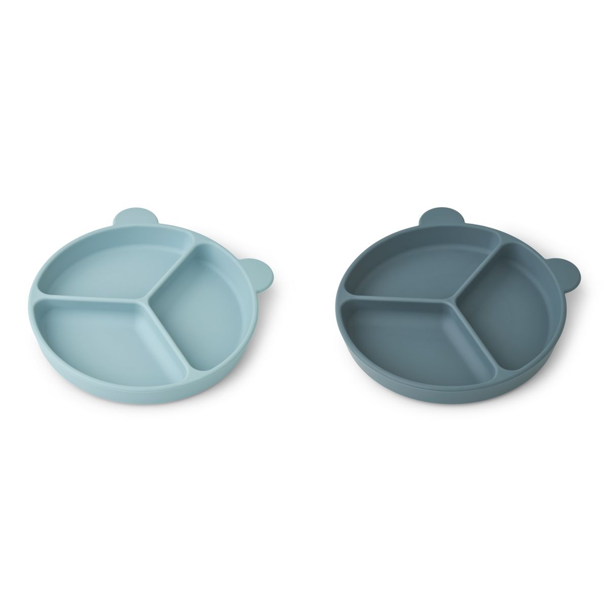 LIEWOOD Stacy Skridsikker Tallerken 2 stk - Sea blue / Whale blue - Tallerken